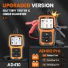 imageANCEL AD410 PRO OBD2 Scanner and Battery Tester2in1 Car Diagnostic ToolCheck Engine LightEVAP TestLive Data6V12V Battery Analyzer with Cranking ampamp Charging System Test for Car Motorcycleyellow