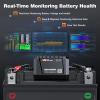 imageANCEL BM300 12V Battery Monitor Bluetooth 40 Automotive Voltmeter with Charging Cranking System Test ampamp Alarm  Compatible for Solar Power Systems RVs Motorcycles Boats Cars and TrucksBlack
