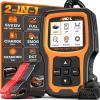 imageANCEL AD410 PRO OBD2 Scanner and Battery Tester2in1 Car Diagnostic ToolCheck Engine LightEVAP TestLive Data6V12V Battery Analyzer with Cranking ampamp Charging System Test for Car Motorcycleyellow