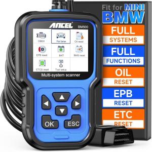 imageANCEL BM500 Battery Registration Tool Fits for BMW Mini  All Systems OBD2 Scanner with Engine ABS SRS ESP SAS System Diagnosis Car Code Reader for CBS EPB ETC BMS PCM Oil Reset