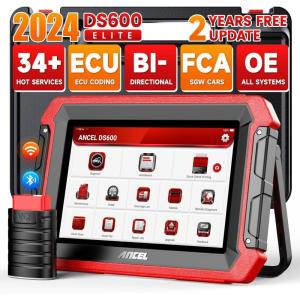 imageANCEL DS600 Elite OBD2 Scanner 2025 New Bidirectional Full System Scan Tool with 34Resets ECU Online Coding FCA SGW AutoAuth VAG Guide Wireless Car Scanner Diagnostic Tool with 2Year UpdateBlack