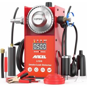 imageANCEL L100PRO Smoke Machine Automotive Builtin Air Compressor Adjustable Digital Pressure Gauge ampamp Flow Dial Safe Car Smoke Leak Tester for EVAP Vacuum Fuel Exhaust Intake Pipes Leak Detectionorange