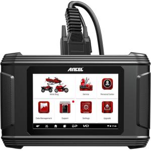 imageANCEL MT500 PRO Motorcycle Scanner Full System Motorcycle OBD2 Scanner for 1000 Models 30 Service Functions 8 Adapters Fits for Harley Honda Yamaha Indian Kawasaki Suzuki Polaris BRP Victoryred