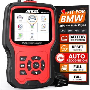 imageAncel BM700 Fit for BMW OBD2 Scanner  Full System Diagnostic Scan Tool with All Reset Services Battery Registration Tool for BMW Mini Cooper Code Reader Enhanced CBS ResetCorrect EGS CAS Resetred