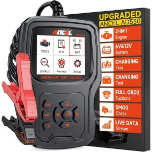 imageANCEL AD530 PRO 2 in 1 OBD2 Scanner ampamp Car Battery Tester Car Diagnostic Scanner with Live Data 6V 12V Battery Load Tester with ChargingCrankingTest Check Engine Code Reader for 1996 Vehicles
