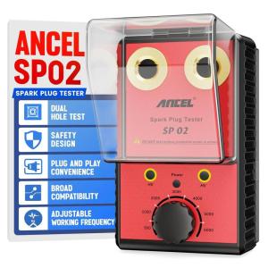 imageANCEL SP02 Spark Plug Tester Automotive Engine Ignition Coil Tester Dual Holes 0 to 6000RPM Adjustable Working Frequency Car Spark Plug Gap Tool