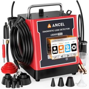 imageANCEL L5000 PRO Upgraded Smoke Machine Automotive Adds Pressure Decay ampamp Vacuum Test for EVAP Turbo Vacuum ampamp More Smoke Tester Automotive with Builtin Pump LCD Screen Detects Micro to Major Leaks