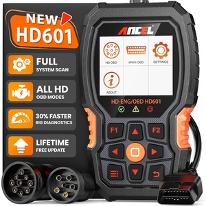 image:imageANCEL New HD601 Heavy Duty Truck Scanner Diesel Full System Diagnostic Scan Tool Fits for Cummins Detroit Volvo Paccar amp Caterpillar 2 in 1 HDOBD amp OBD2 Code Reader for Commercial Vehicles amp Cars