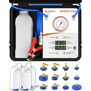 image:imageANCEL BR2000 Elite Brake Bleeder Kit OnePerson Pressure Pulse Brake Fluid Replacement Tool 4Wheel Simultaneous Service 12V Powered 12 Adapters 65L Bottles for DIY and Shop Use